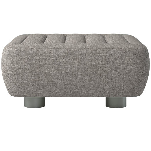 Fells Large Tufted Ottoman Taylor Felt Grey by Kravitz Design