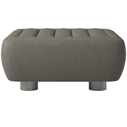 Fells Large Tufted Ottoman Angel Pewter by Kravitz Design