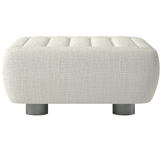 Fells Large Tufted Ottoman Lindy Snow by Kravitz Design