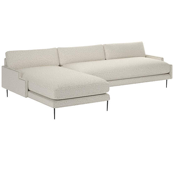 Scalino 2-Piece Left Arm Chaise Sectional Sofa Bloce Grey