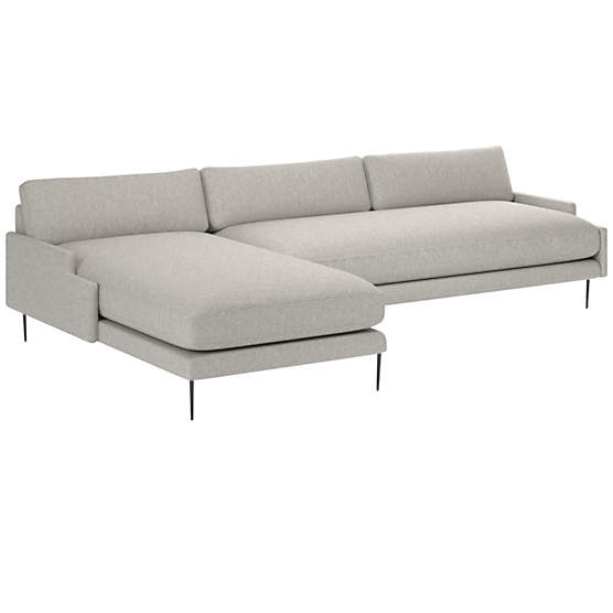 Scalino 2-Piece Left Arm Chaise Sectional Sofa Hatch Platinum