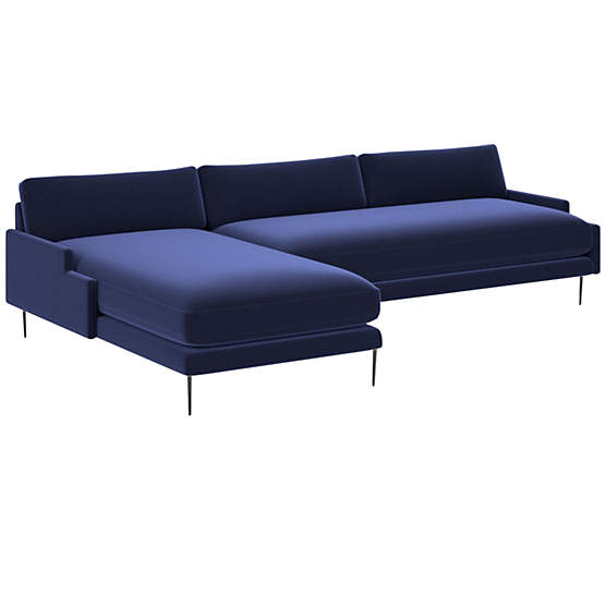 Scalino 2-Piece Left Arm Chaise Sectional Sofa Luca Eclipse