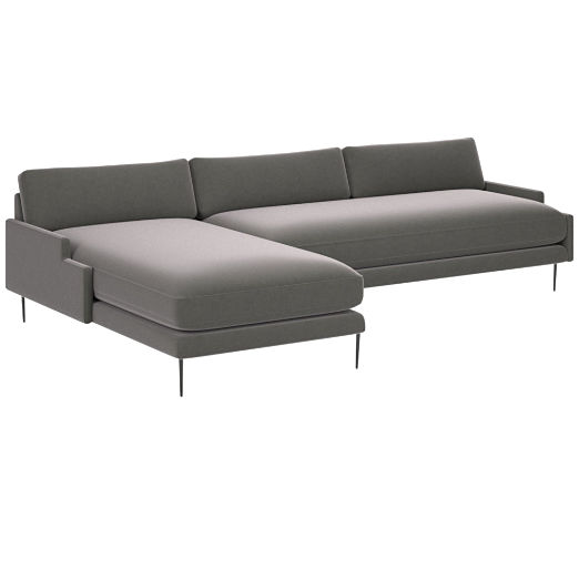 Scalino 2-Piece Left Arm Chaise Sectional Sofa Luca Storm