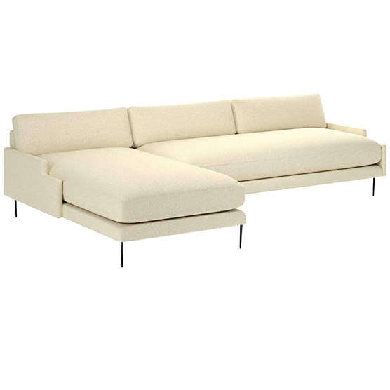 Scalino 2-Piece Left Arm Chaise Sectional Sofa Bloce Cream