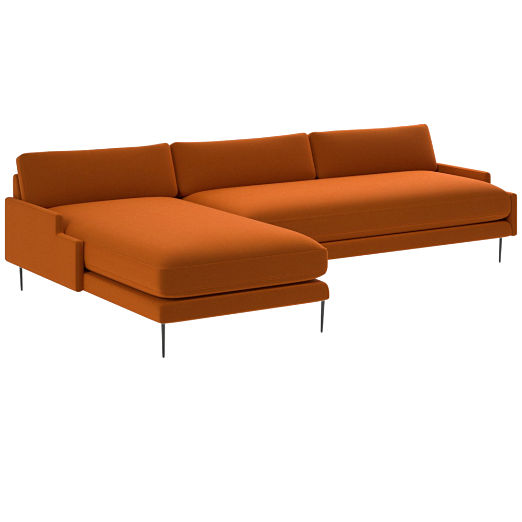 Scalino 2-Piece Left Arm Chaise Sectional Sofa Luca Russet