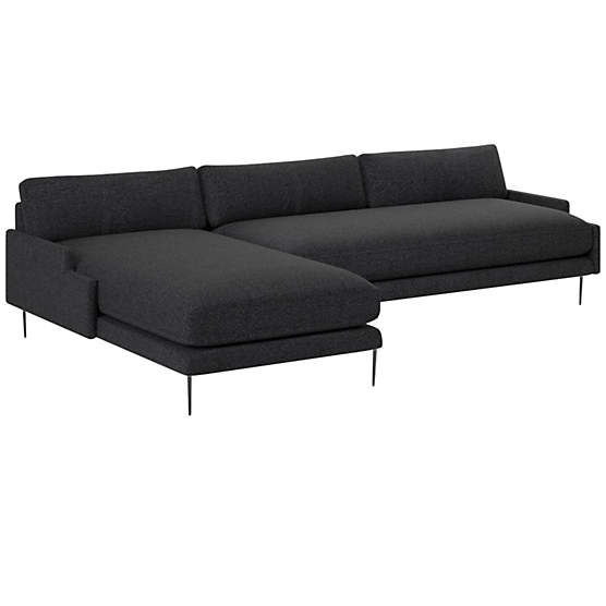 Scalino 2-Piece Left Arm Chaise Sectional Sofa Bloce Noir