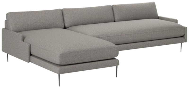 Scalino 2-Piece Left Arm Chaise Sectional Sofa Taylor Felt Grey - image 0 of 8