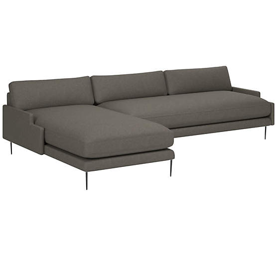 Scalino 2-Piece Left Arm Chaise Sectional Sofa Angel Pewter