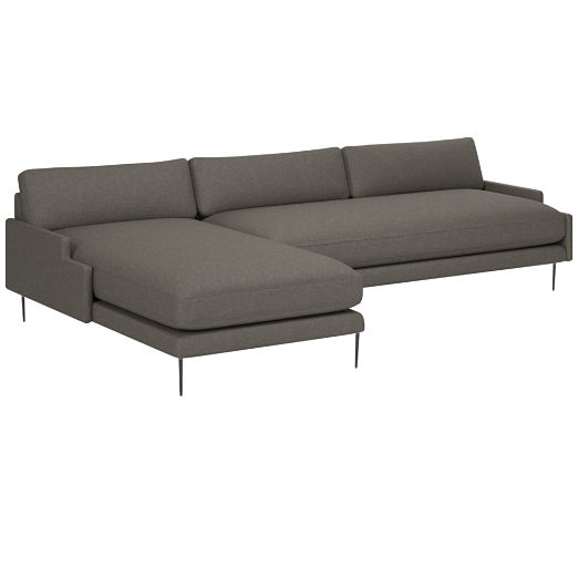 Scalino 2-Piece Left Arm Chaise Sectional Sofa Angel Pewter