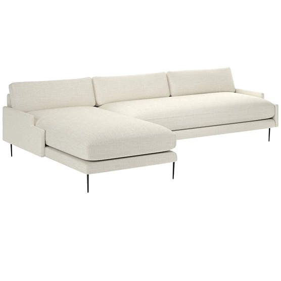 Scalino 2-Piece Left Arm Chaise Sectional Sofa Lindy Snow