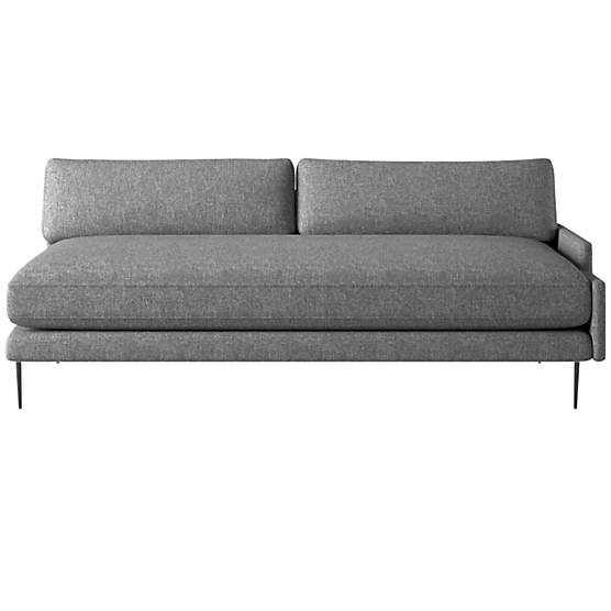 Scalino Left Arm Loveseat Hatch Charcoal