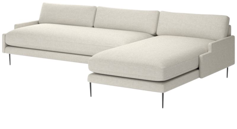 Scalino 2-Piece Right Arm Chaise Sectional Sofa Nomad Snow - image 0 of 8