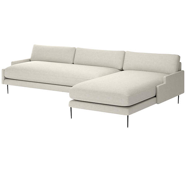 Scalino 2 Piece Right Arm Chaise Sectional Sofa Nomad Snow