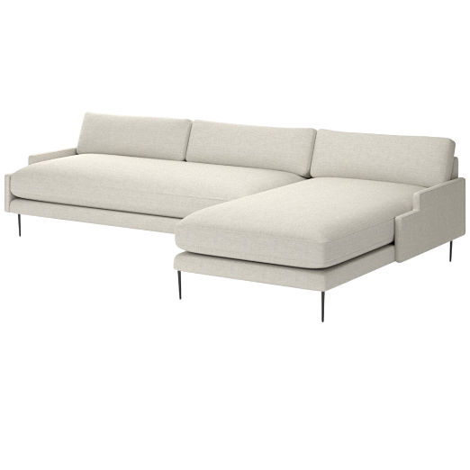 Scalino 2-Piece Right Arm Chaise Sectional Sofa Nomad Snow