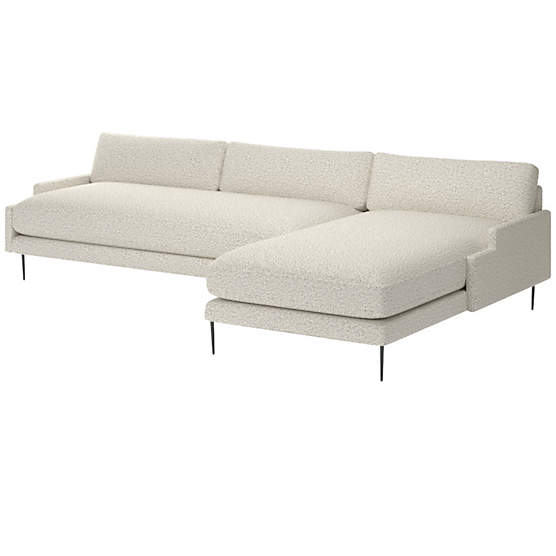 Scalino 2-Piece Right Arm Chaise Sectional Sofa Bloce Grey