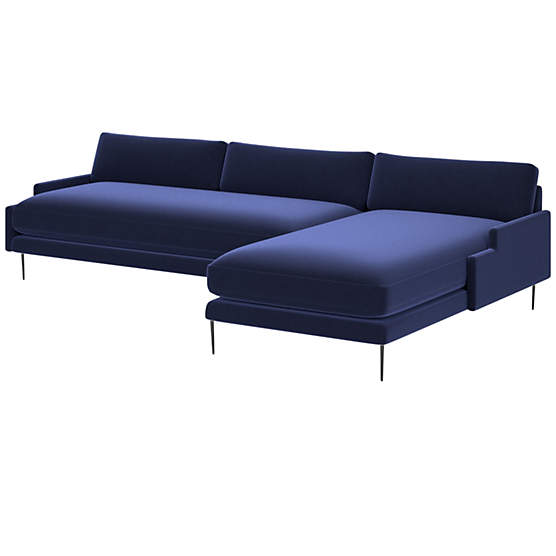 Scalino 2-Piece Right Arm Chaise Sectional Sofa Luca Eclipse