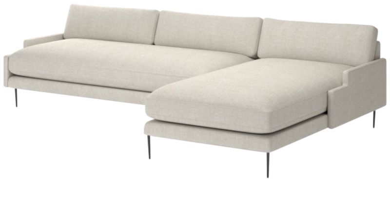 Scalino 2-Piece Right Arm Chaise Sectional Sofa Deauville Dune - image 0 of 8