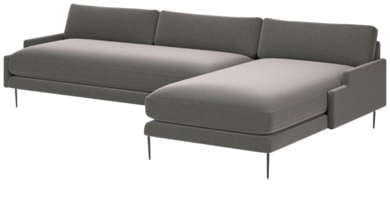 Scalino 2-Piece Right Arm Chaise Sectional Sofa Luca Storm - image 0 of 8