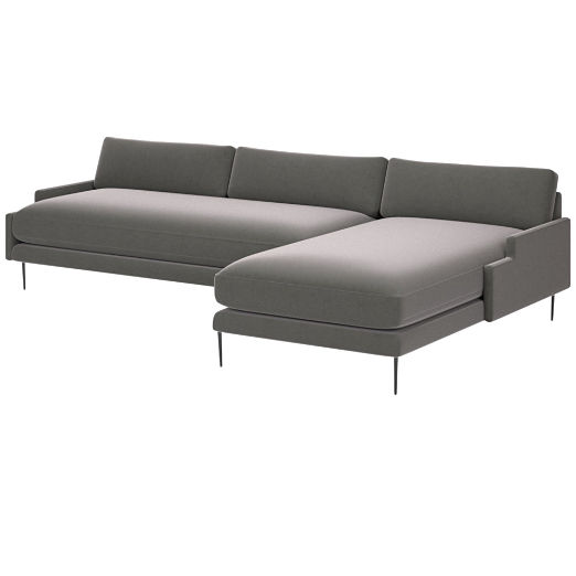 Scalino 2-Piece Right Arm Chaise Sectional Sofa Luca Storm