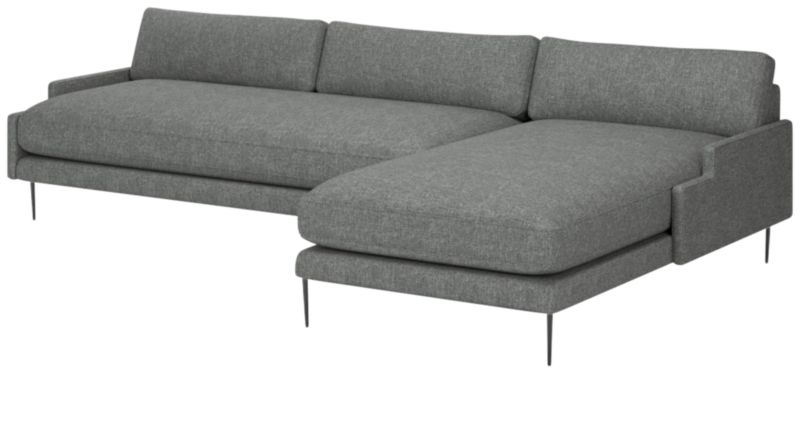 Scalino 2-Piece Right Arm Chaise Sectional Sofa Hatch Charcoal - image 0 of 8