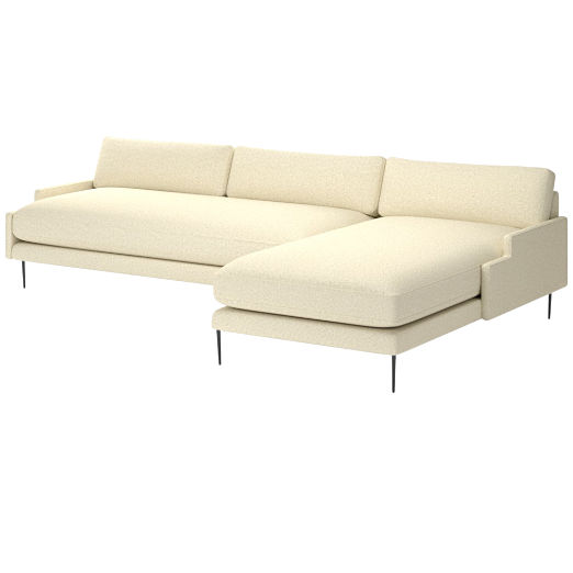 Scalino 2-Piece Right Arm Chaise Sectional Sofa Bloce Cream