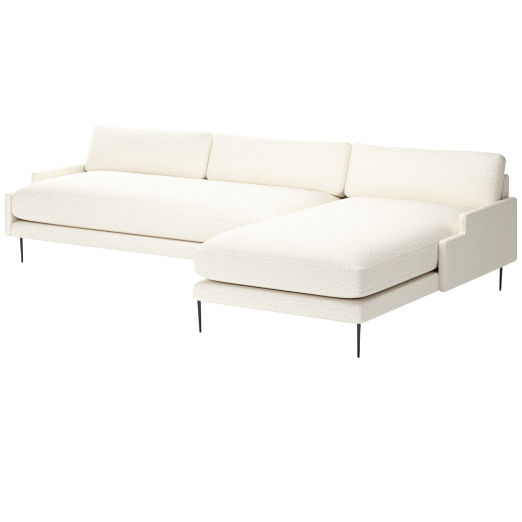 Scalino 2-Piece Right Arm Chaise Sectional Sofa Wooly Sand