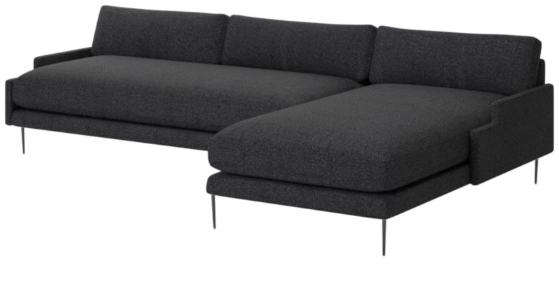 Scalino 2-Piece Right Arm Chaise Sectional Sofa Bloce Noir - image 0 of 8