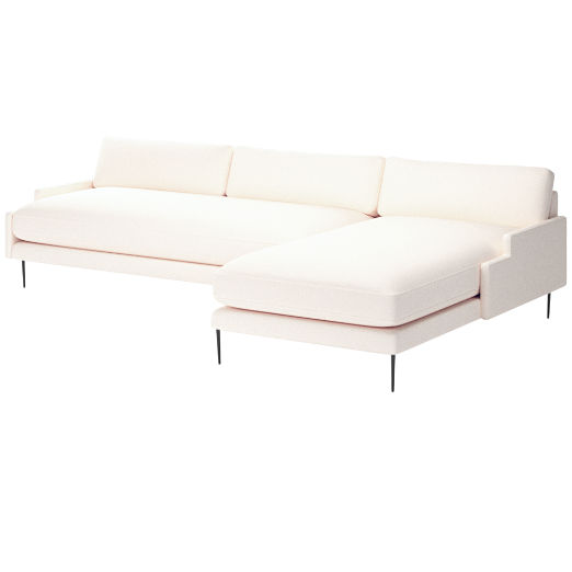 Scalino 2-Piece Right Arm Chaise Sectional Sofa Biba Frost