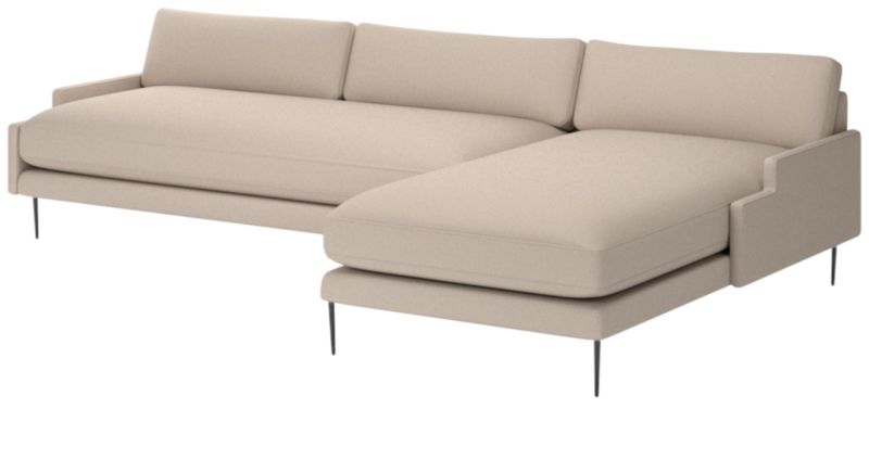 Scalino 2-Piece Right Arm Chaise Sectional Sofa Luca Bone - image 0 of 8