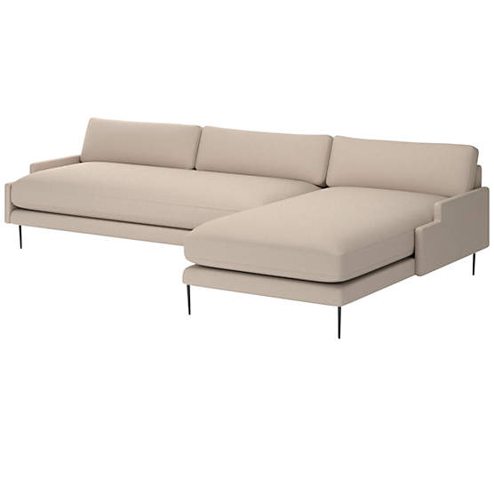 Scalino 2-Piece Right Arm Chaise Sectional Sofa Luca Bone