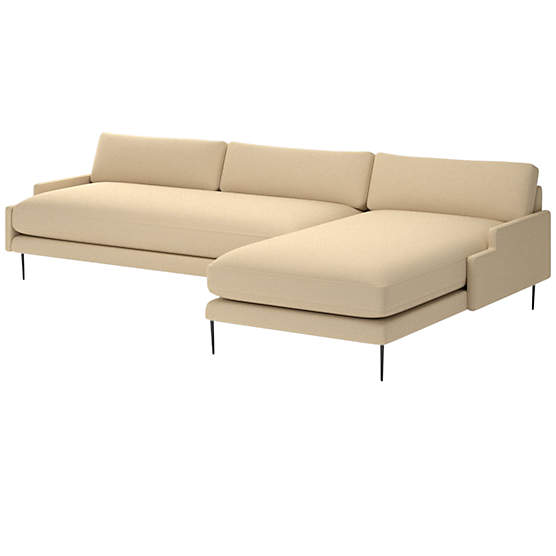 Scalino 2-Piece Right Arm Chaise Sectional Sofa Biba Parchment