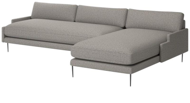 Scalino 2-Piece Right Arm Chaise Sectional Sofa Taylor Felt Grey - image 0 of 8