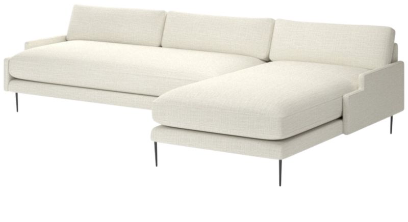 Scalino 2-Piece Right Arm Chaise Sectional Sofa Lindy Snow - image 0 of 8