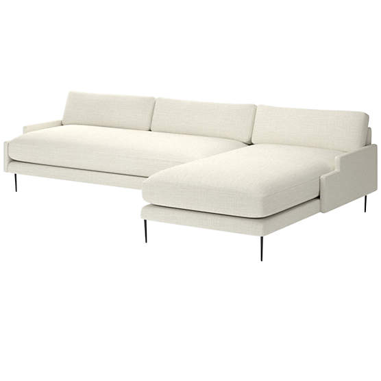 Scalino 2-Piece Right Arm Chaise Sectional Sofa Lindy Snow