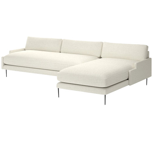 Scalino 2-Piece Right Arm Chaise Sectional Sofa Lindy Snow