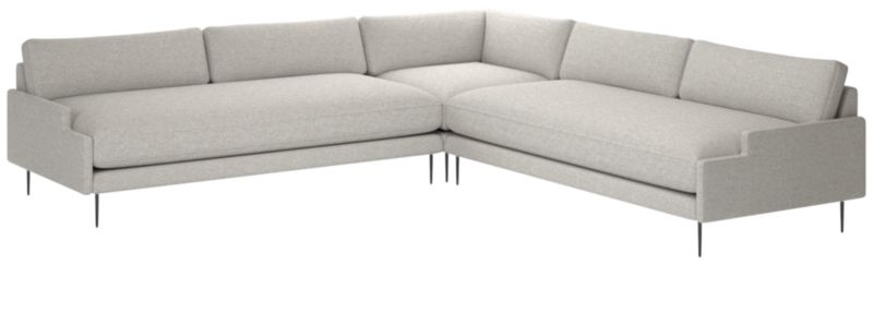 Scalino 3-Piece Sectional Sofa Hatch Platinum - image 0 of 7