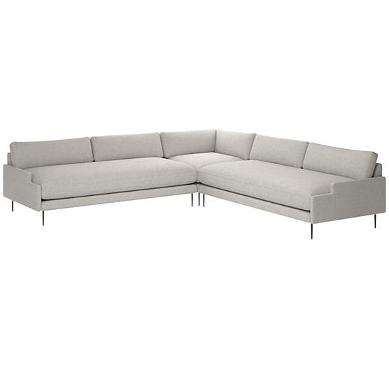 Scalino 3-Piece Sectional Sofa Hatch Platinum