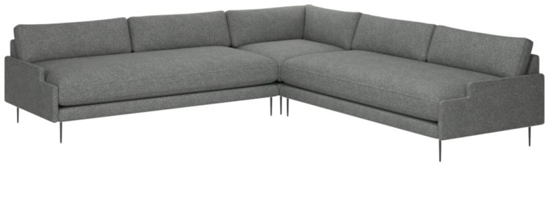 Scalino 3-Piece Sectional Sofa Hatch Charcoal - image 0 of 7