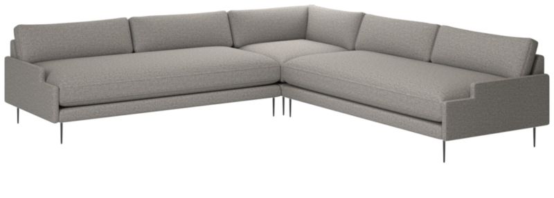 Scalino 3-Piece Sectional Sofa Taylor Felt Grey - image 0 of 7