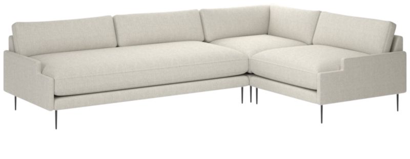 Scalino 3-Piece Sectional Sofa with Right Arm Chair Nomad Snow - image 0 of 7