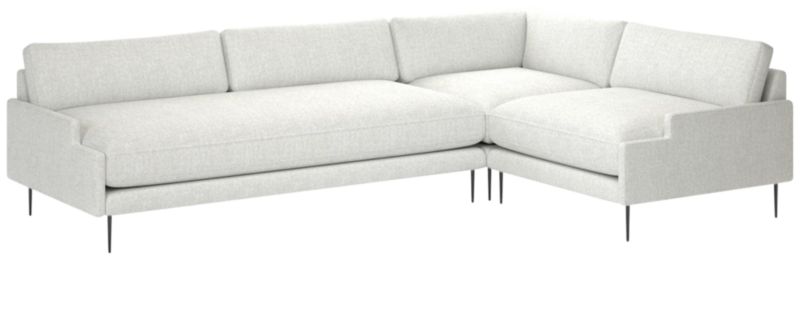 Scalino 3-Piece Sectional Sofa with Right Arm Chair Elliot Dove - image 0 of 7