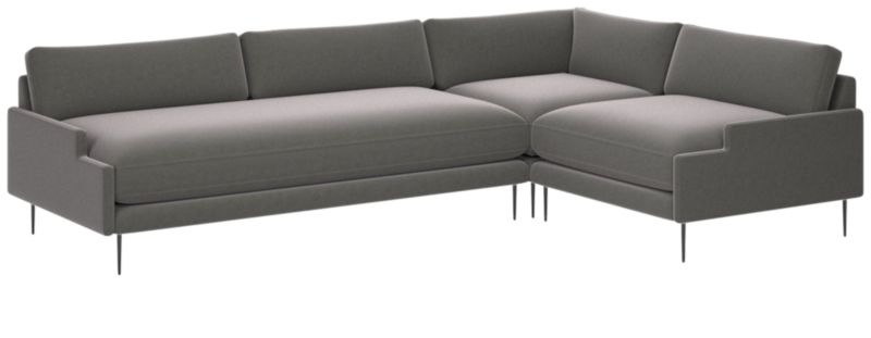 Scalino 3-Piece Sectional Sofa with Right Arm Chair Luca Storm - image 0 of 6