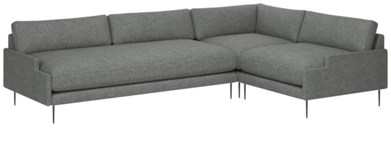 Scalino 3-Piece Sectional Sofa with Right Arm Chair Hatch Charcoal - image 0 of 7