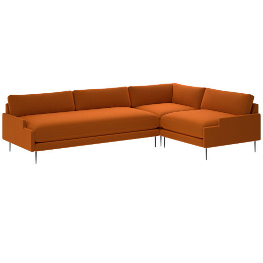 Scalino 3-Piece Sectional Sofa with Right Arm Chair Luca Russet