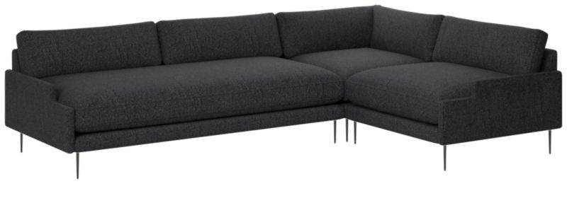 Scalino 3-Piece Sectional Sofa with Right Arm Chair Bloce Noir - image 0 of 7