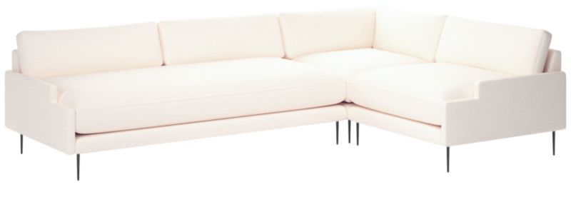 Scalino 3-Piece Sectional Sofa with Right Arm Chair Biba Frost - image 0 of 7