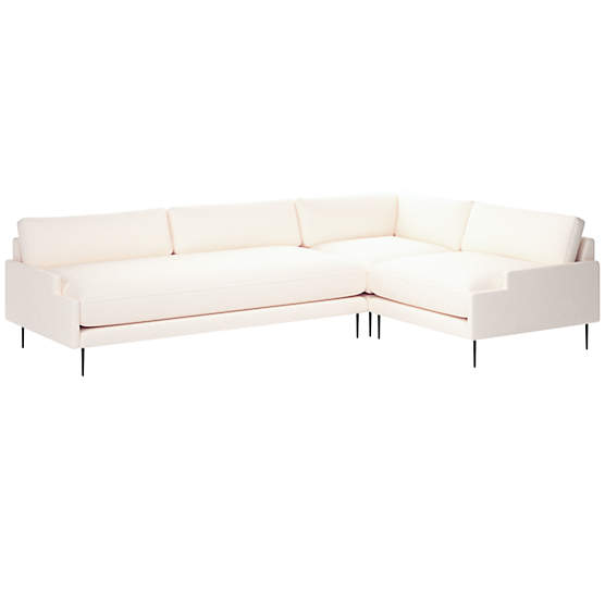 Scalino 3-Piece Sectional Sofa with Right Arm Chair Biba Frost