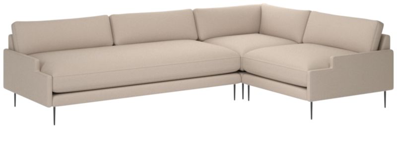 Scalino 3-Piece Sectional Sofa with Right Arm Chair Luca Bone - image 0 of 6