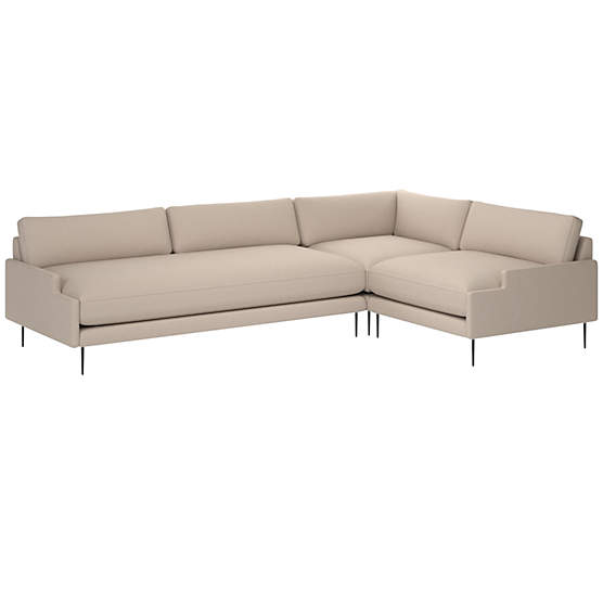 Scalino 3-Piece Sectional Sofa with Right Arm Chair Luca Bone