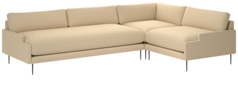 Scalino 3-Piece Sectional Sofa with Right Arm Chair Biba Parchment - image 0 of 7